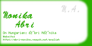 monika abri business card